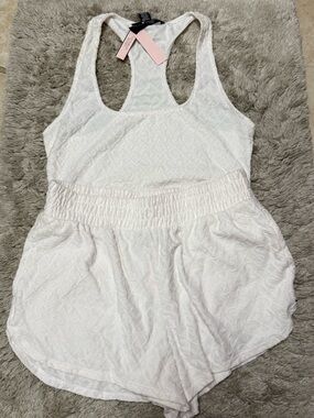Victoria’s Secret White texture logo Beach Top and Bottom